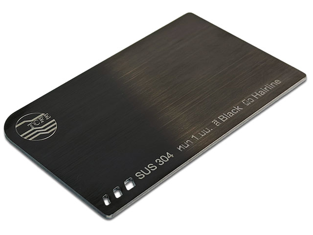 สแตนเลสสีดำ ผิวแฮร์ไลน์ พร้อมเลเซอร์ฉลุลาย