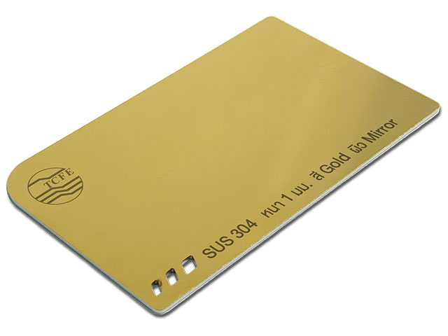 สแตนเลสสีทอง ผิวเงา มาร์กกิ้งตัวอักษร